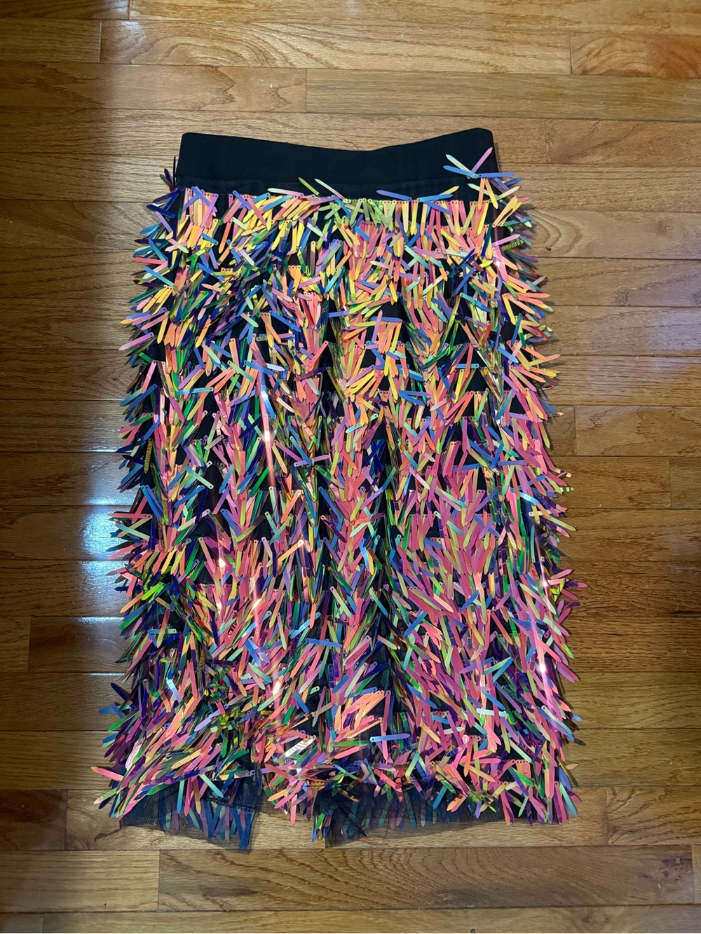 Milly Multicolor Sequin Fringe Midi Skirt Size 2 | Party Statement Skirt